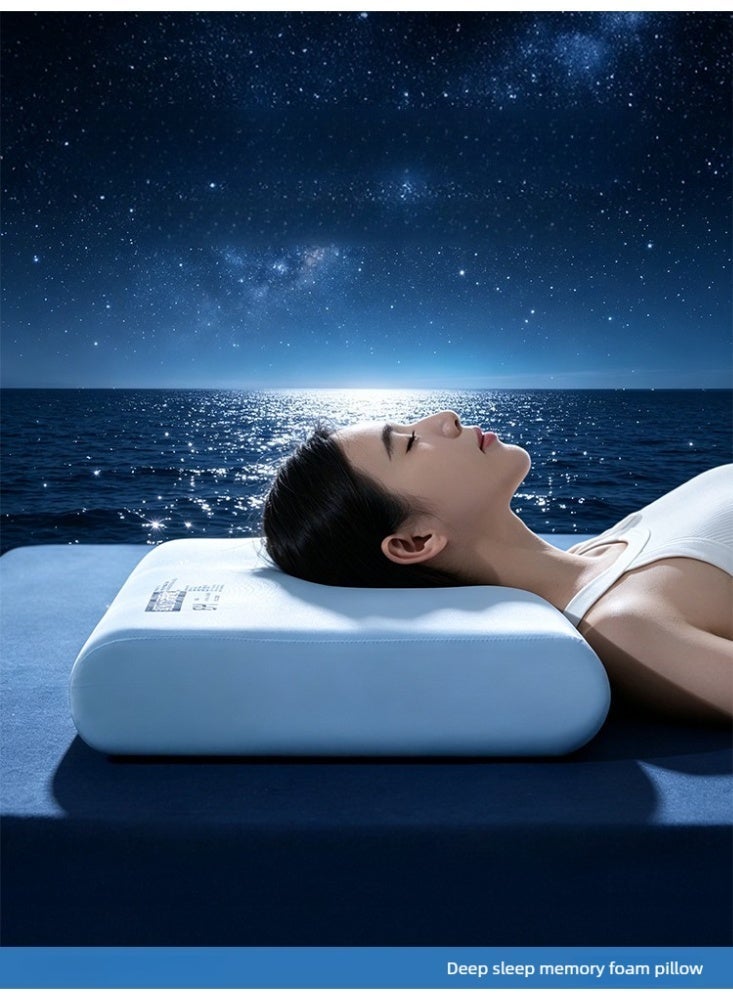 Zero‑Pressure Memory Foam Pillow Slow Rebound Comfort Breathable Polyurethane Filled Pillow for Sleeping Neck Support - Image 2