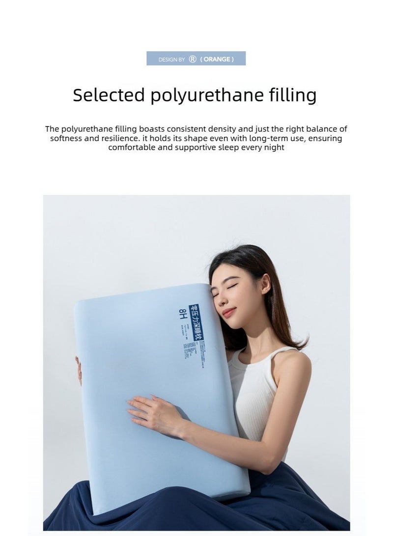 Zero‑Pressure Memory Foam Pillow Slow Rebound Comfort Breathable Polyurethane Filled Pillow for Sleeping Neck Support - Image 4