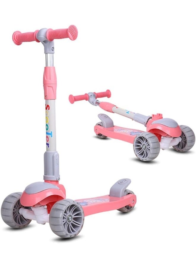Kids Scooter Three Wheels Folding Pink with Anthracite