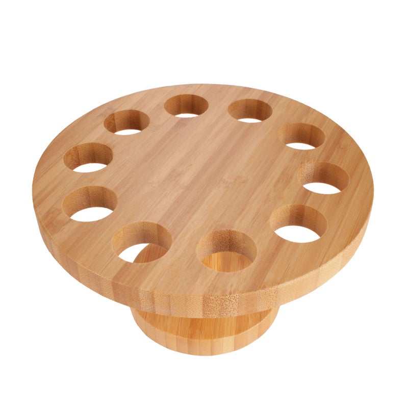 BambooMN 7.25 Inch Natural Bamboo Circle Food Cone Display Tamaki Stand for Restaurants, Catered Events, Party or Buffets, Holds up to 10 Cones - Image 4