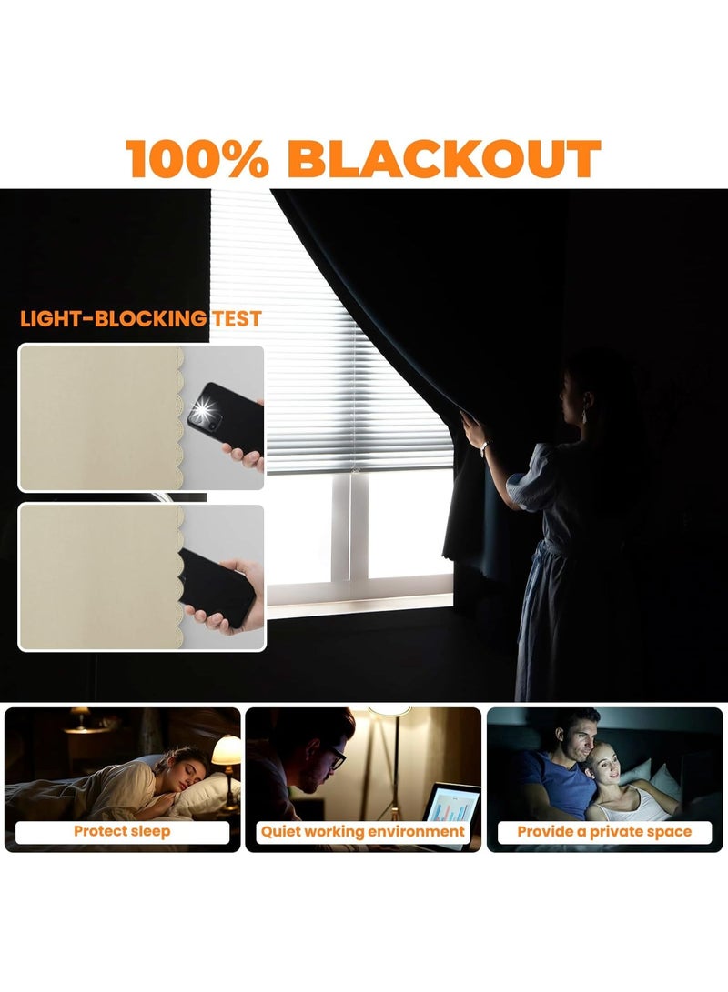 DELGREEN 100% Blackout Curtain, Self-adhesive and Portable, Easy to install, Sun Protection, Heat Insulation, Privacy Protection, Short Length, Suitable for Various Room Types, Bedroom Curtains, Bedroom Decoration, Modern Curtains - Image 2