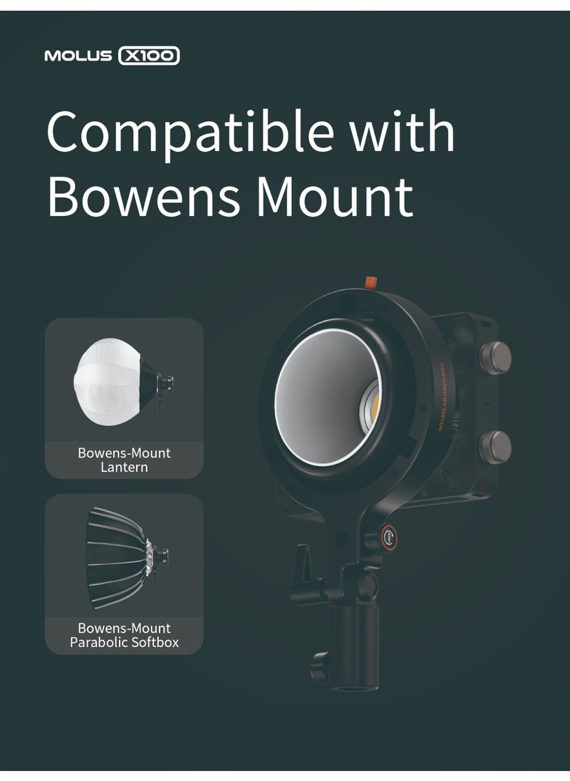 ZHIYUN MOLUS X100 Combo V2 Upgraded Version LED Video Light [Official],Portable 100W 2700K-6500K CRI 95+ TLCI 97+ Bluetooth Brightness Control Continuous Output Lighting for Photography Studio Light
