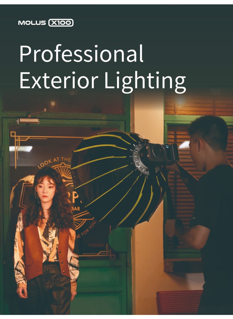 ZHIYUN MOLUS X100 Combo V2 Upgraded Version LED Video Light [Official],Portable 100W 2700K-6500K CRI 95+ TLCI 97+ Bluetooth Brightness Control Continuous Output Lighting for Photography Studio Light