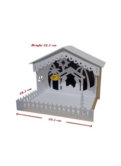 MDT India MDT India Holy Christmas Decoration Combo MDF Multiwood DIY Crib House L 40 cm Nativity Crib Set 3 Inch 18 Piece  - Image 2