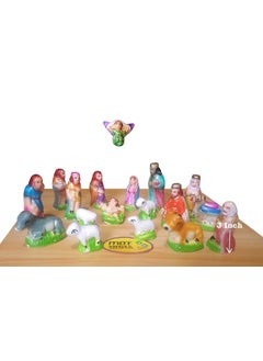 MDT India MDT India Holy Christmas Decoration Combo MDF Multiwood DIY Crib House L 40 cm Nativity Crib Set 3 Inch 18 Piece  - Image 5