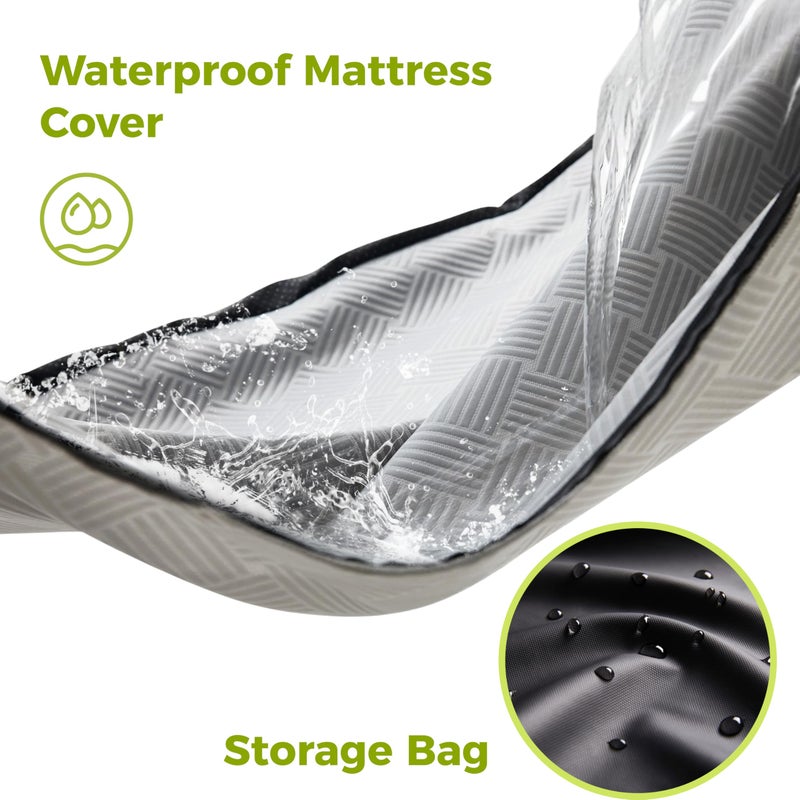 Jamdok Cooling Foam Camping Mattress for Hot Sleeper,Waterproof Sleeping Pad with Carry Bag,Roll Up Cot Mattress Topper for Summer Camping Bed,Hiking,Car,Portable(75 x 30 x 2 inches) - Image 3