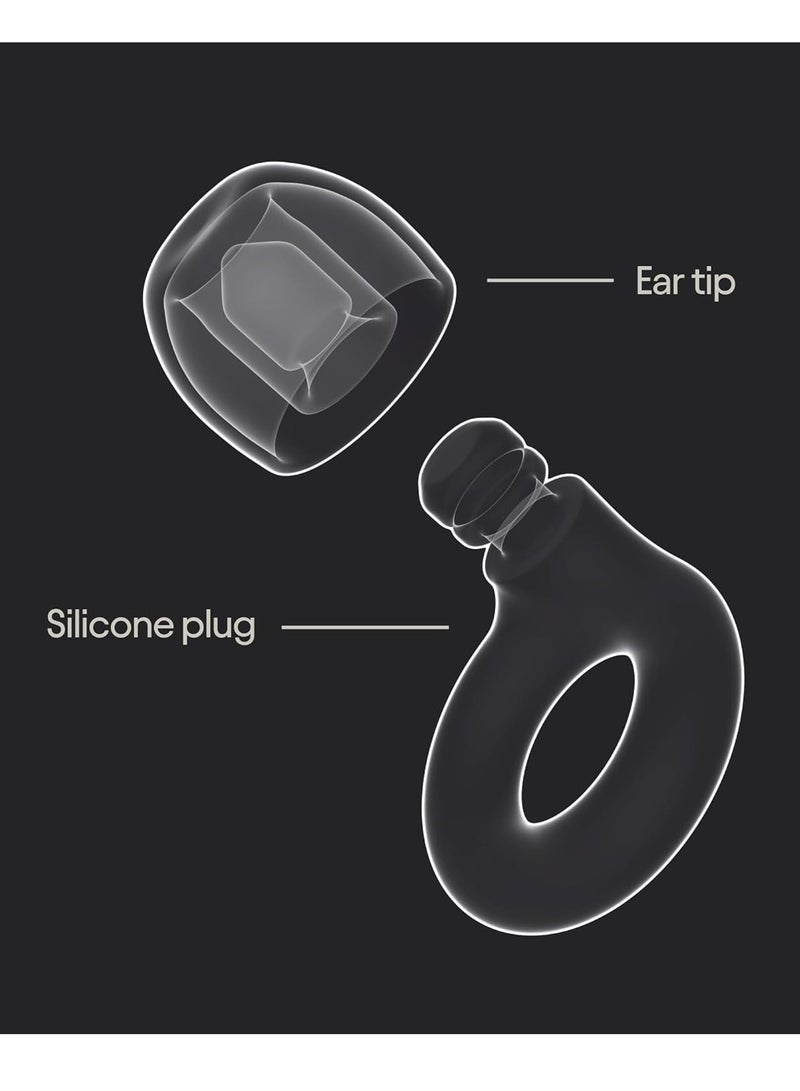 GRKC Ultra-Comfy Reusable Noise-Reducing Earplugs for Sleep, Focus, Travel, Noise Sensitivity | Flexible Hearing Protection | 24dB Noise Reduction with Double Tips | Includes Storage Case and 3 Pairs of Ear Tips  - Image 2
