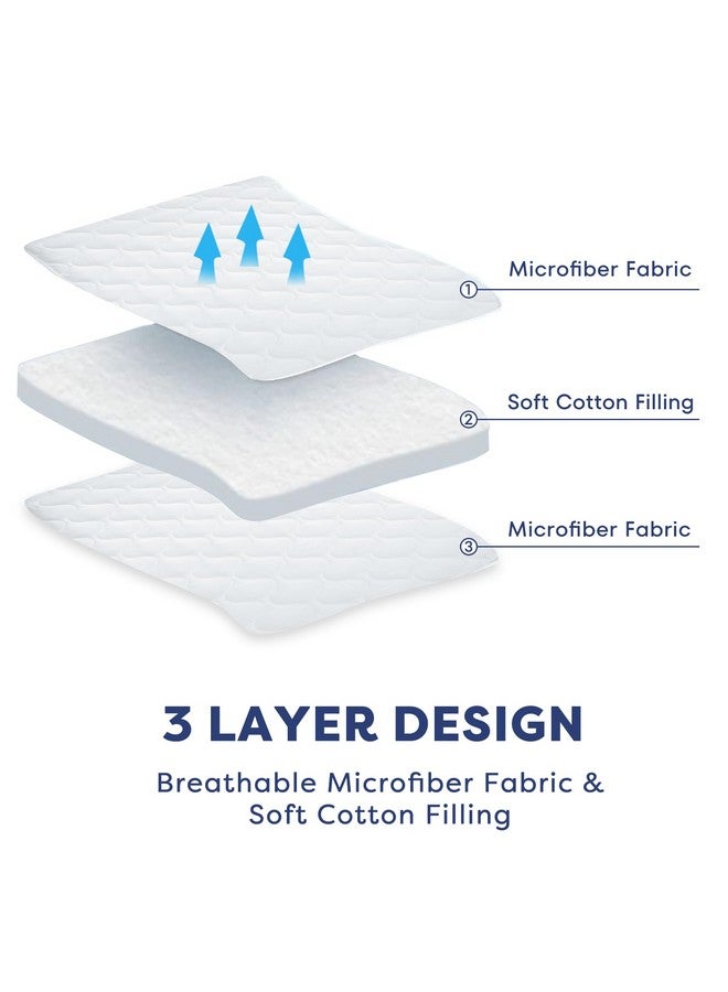 Comfyanno Quilted Daycare Cot Padded Nap Mat, 23" x 51" Cot Sheets for Daycare Standard Size, Cot Nap Pad for Kids, Boys/Girls, Preschool Cot Fitted Sheets Alternative - White - 1 Pack - Image 3
