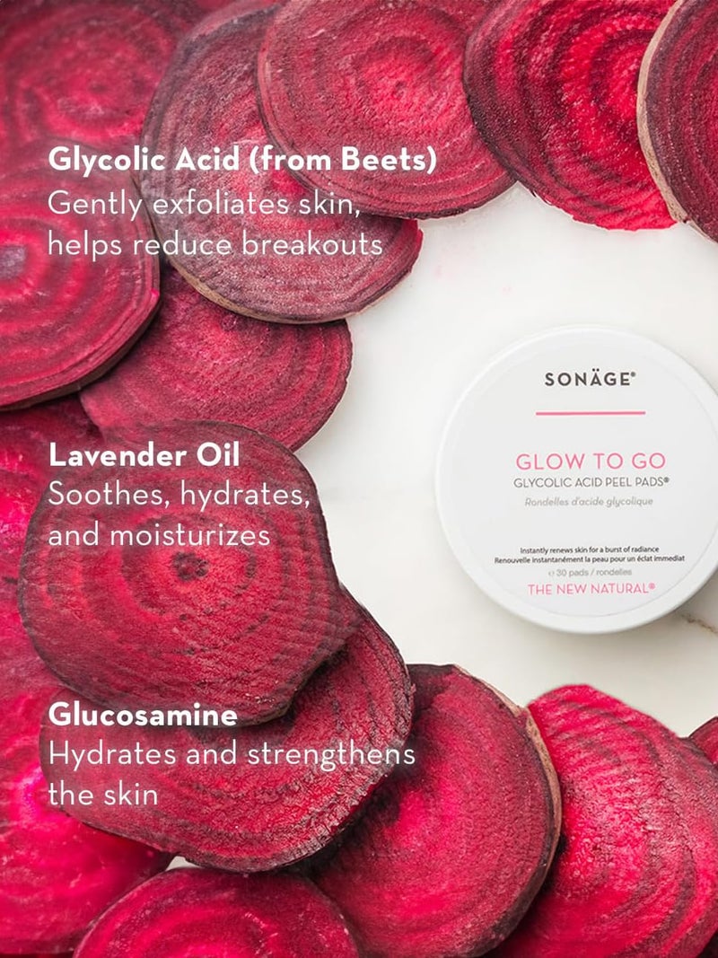 Sonage Glow To Go Glycolic Acid Peel Pads For Face & Body, Professional Strength Exfoliation and Resurfacing AHA Pads That Helps Even Skin Tone, Pore Size, Brighten & Smooths Complexion - Image 3