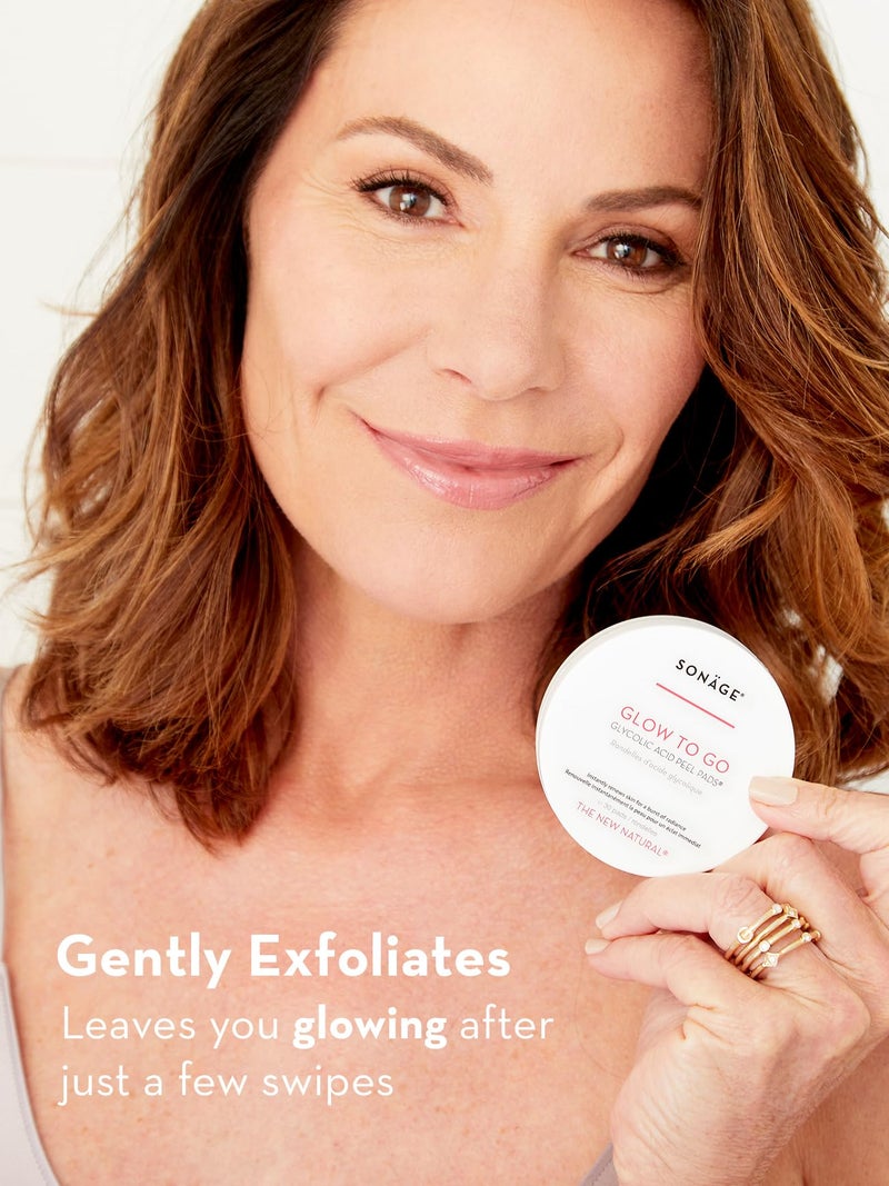Sonage Glow To Go Glycolic Acid Peel Pads For Face & Body, Professional Strength Exfoliation and Resurfacing AHA Pads That Helps Even Skin Tone, Pore Size, Brighten & Smooths Complexion - Image 4