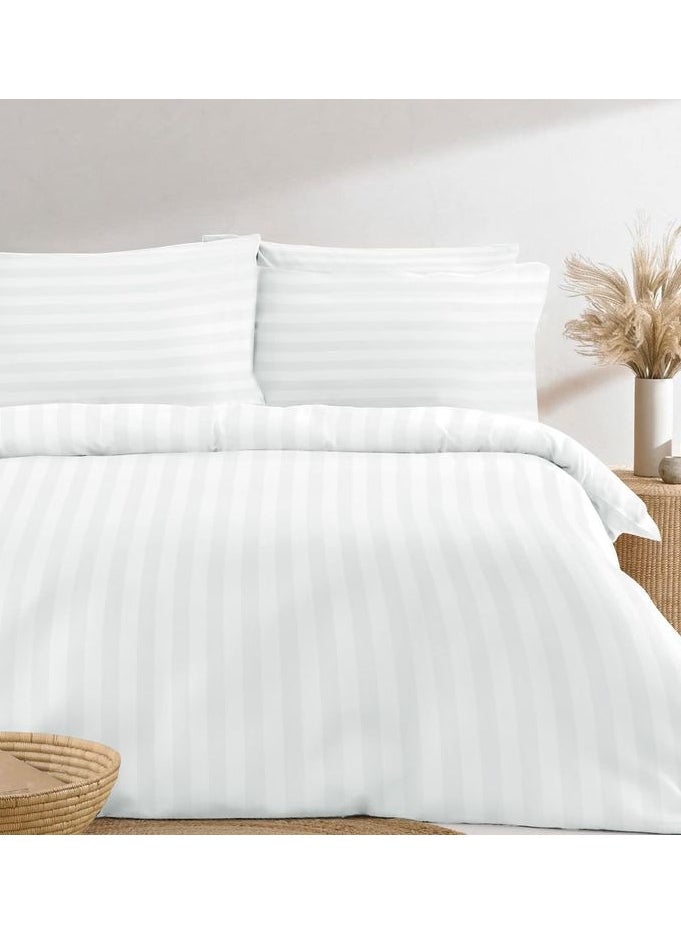 Pearl Coast - Luxurious 4 pc Stripe Duvet Cover Set 1 Duvet Cover 260x240cm 1 Bedsheet 260X300cm 2 Pillowcases 55x86+20 cm - Image 1