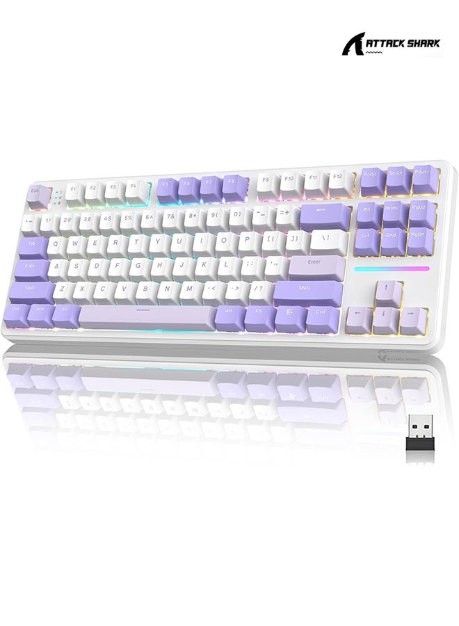 Attack Shark X87 Wireless Gaming Keyboard, 87 Keys RGB Backlit Gasket Mount PC Gaming Keyboard, Compact Hot-Swappable Mechanical Keyboard - Image 1