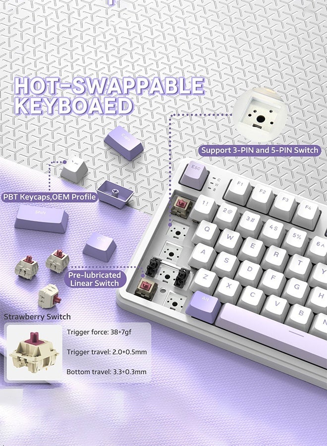 Attack Shark X87 Wireless Gaming Keyboard, 87 Keys RGB Backlit Gasket Mount PC Gaming Keyboard, Compact Hot-Swappable Mechanical Keyboard - Image 3