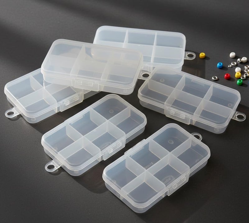 c s m C.S.M CSM 6 Grid Compact Small Size Jewelery Boxes (Pack of 6) - for Home & Locker - Image 1