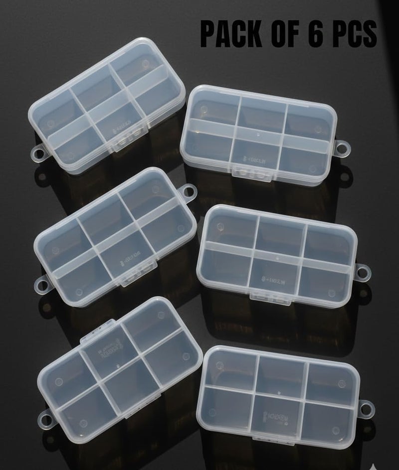 c s m C.S.M CSM 6 Grid Compact Small Size Jewelery Boxes (Pack of 6) - for Home & Locker - Image 3