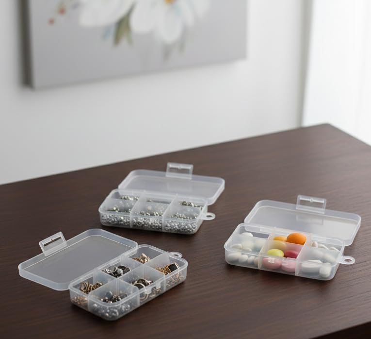 c s m C.S.M CSM 6 Grid Compact Small Size Jewelery Boxes (Pack of 6) - for Home & Locker - Image 5