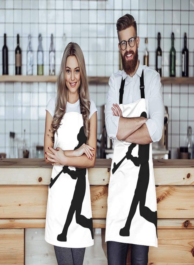 EKOBLA Baseball Player Aprons Club Community Team Athlete Sport Strong Waterproof Resistant Chef Cooking Kitchen BBQ Adjustable Aprons for Women Men 27x31 Inch - Image 4