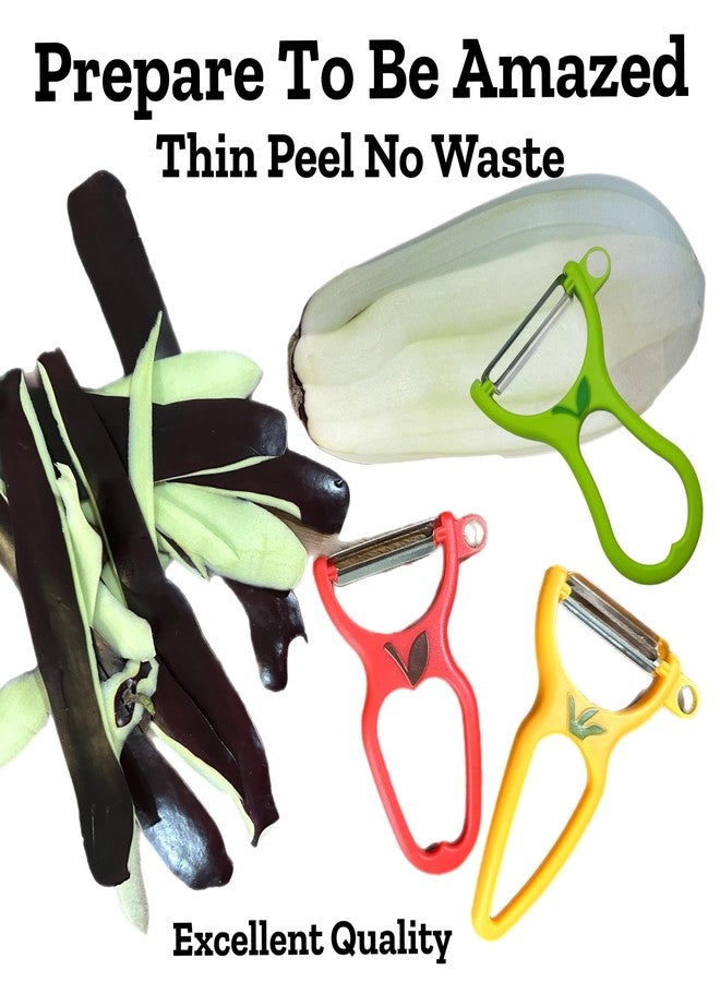 ALAZCO 3 Pack BPA-FREE Premium Swivel Fruit Vegetable Peeler Ergonomic Comfort Hold Handle Ultra Sharp Steel Blades Ideal Kitchen Peelers Potato Carrot Apple Cucumber Veggies Dishwasher Safe - Image 4