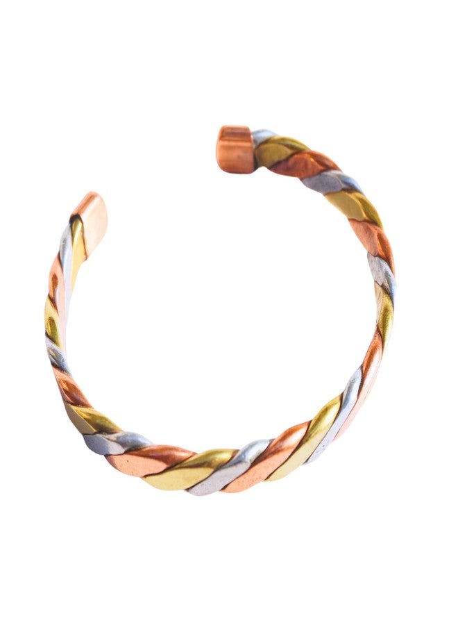 Devine Vrindavan Tridhatu bracelet copper brass silver metal (Tridhatu flat) - Image 1