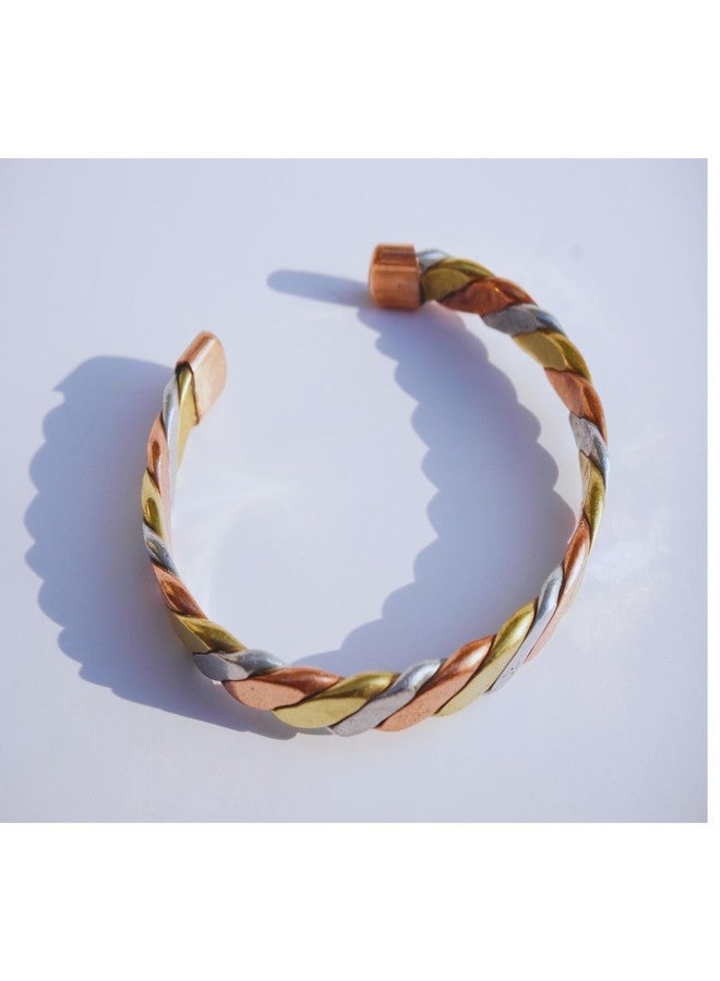Devine Vrindavan Tridhatu bracelet copper brass silver metal (Tridhatu flat) - Image 2