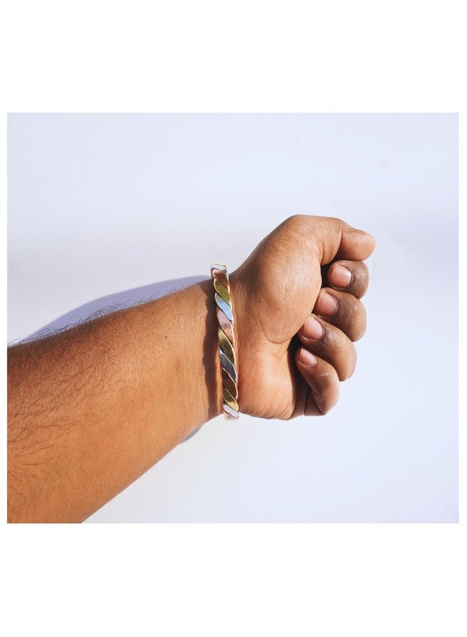 Devine Vrindavan Tridhatu bracelet copper brass silver metal (Tridhatu flat) - Image 4