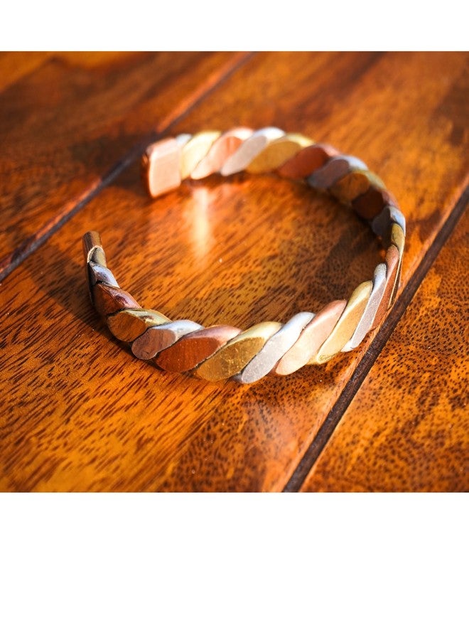 Devine Vrindavan Tridhatu bracelet copper brass silver metal (Tridhatu flat) - Image 5