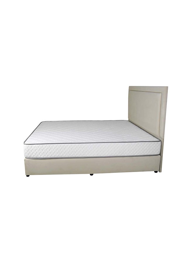 Bed and Mattress Zone Velvetine Upholstered Bed 200x180 King Size Beige Color  - Image 4