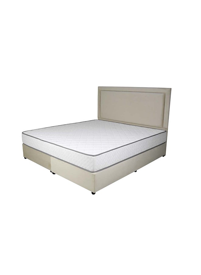 Bed and Mattress Zone Velvetine Upholstered Bed 200x180 King Size Beige Color  - Image 2