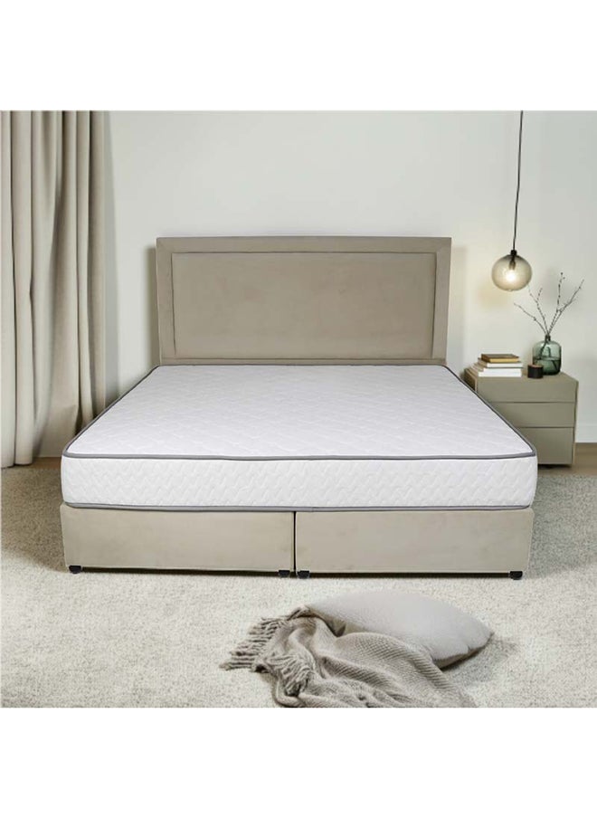 Bed and Mattress Zone Velvetine Upholstered Bed 200x180 King Size Beige Color  - Image 1