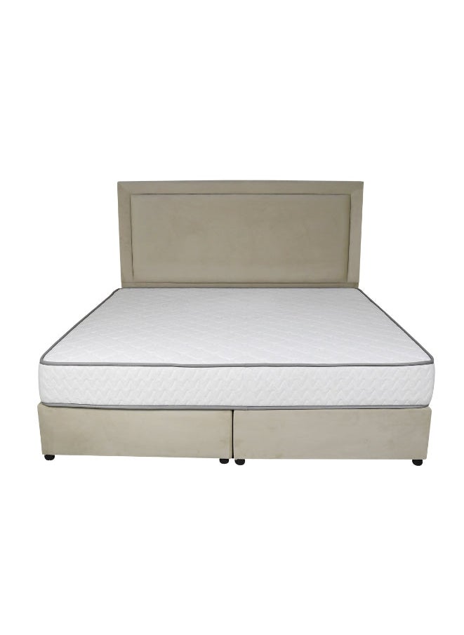 Bed and Mattress Zone Velvetine Upholstered Bed 200 X 180 King Size Beige Color  - Image 1