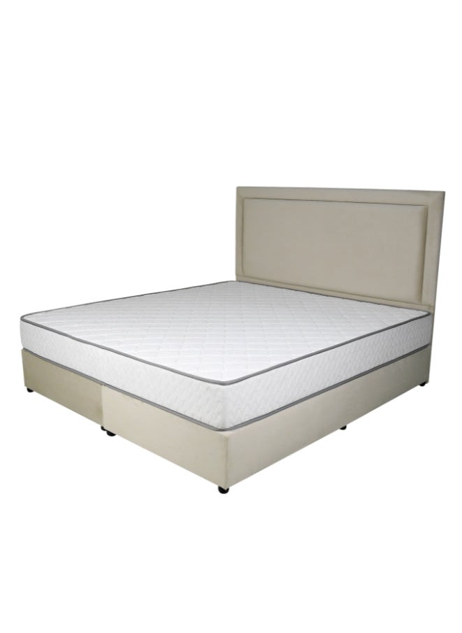 Bed and Mattress Zone Velvetine Upholstered Bed 200 X 180 King Size Beige Color  - Image 2