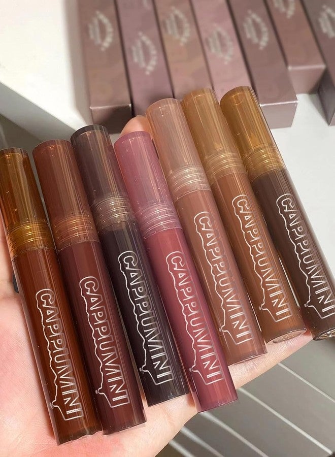 Cappuvini Moist Shiny Chocolate Lip Gloss | Long-Lasting Shine for Soft, Smooth, Subtle Glam | Glossy Finish with Moisture & Submissive Soft Lip Feel | Feather-Light, Non-Greasy | Trendy Nude, Pink, and Brown Shades | Light Texture Liquid Lipstick for Women & Teens (04# Black Tea, 3g) - Image 1