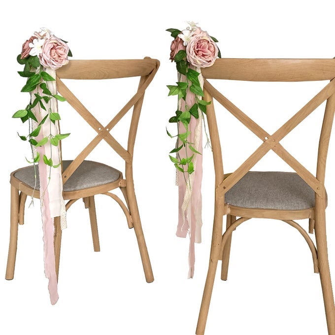 SET OF 8 PEW FLOWERS FOR WEDDING CEREMONY CHAIR DECORATIONS BENCH DECORATION WEDDING AISLE CHAIR DECORATION DUSTY ROSE