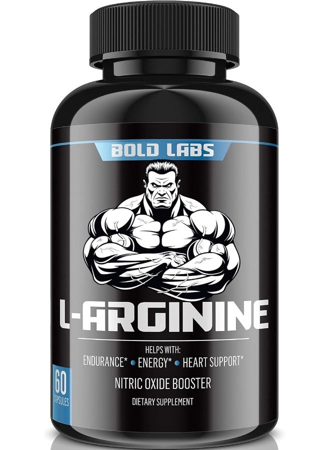 Bold Labs USA Extra Strength L Arginine - 2680mg Nitric Oxide Supplement for Muscle Growth, Vascularity & Energy  60 Capsules - Image 1