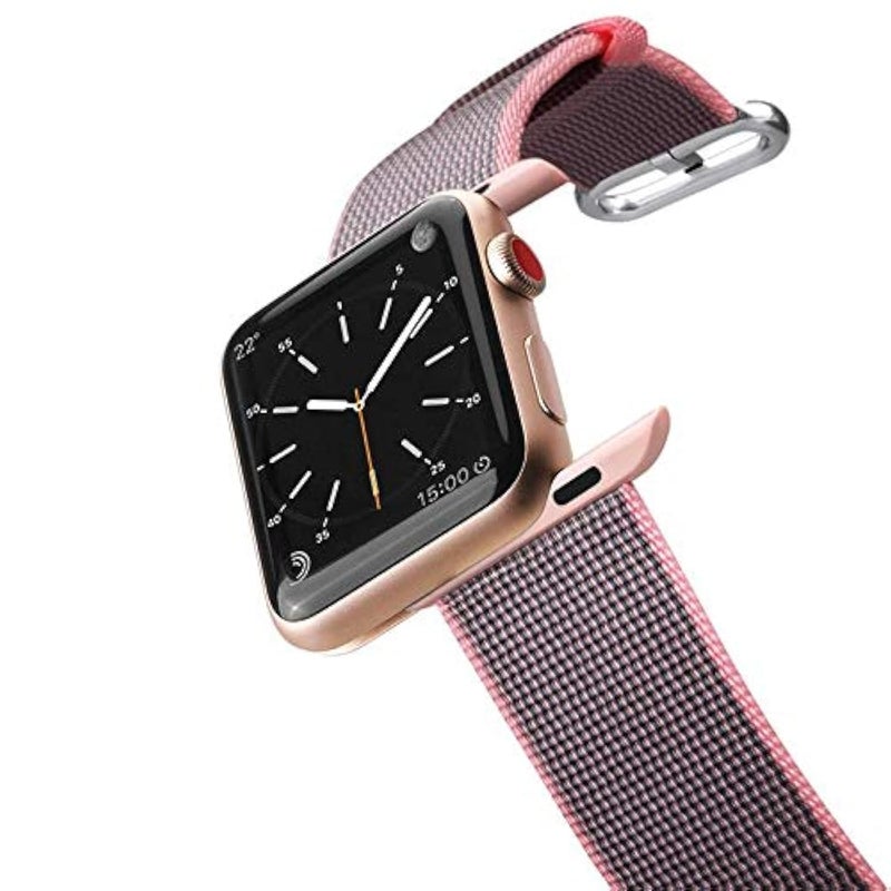 Casetify Nylon Fabric Strap Compatible with Apple Watch All Series (44/42mm) – Pink Replacement Band - Image 1