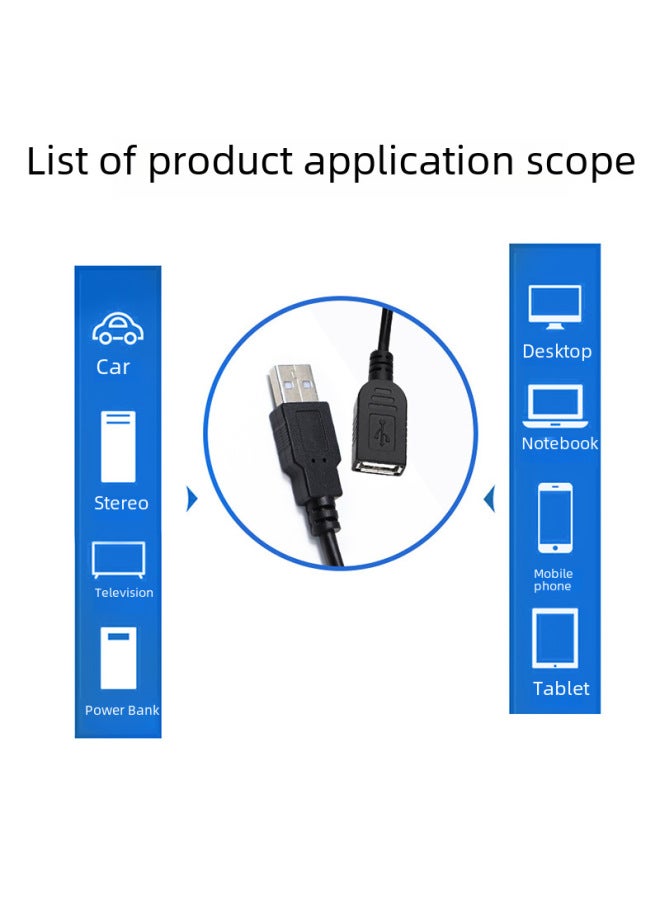 Usb Wire Semi-finished 2-core Charging Wire 4-core Data Wire Usb Male Female Single Wire Power Wire Usb Wire-Color:2 Core USB Female 1 M - Image 5