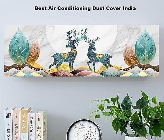 justone choice Polyester Air Conditioning Dust Cover Folding Designer Ac Cover For Indoor Split Ac 1.5 Ton (97 X 31 X 21 .5 ) - Image 2