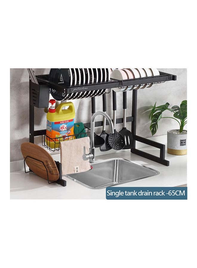 Multi Layer Kitchen Sink Drain Board Rack Black 34x85x89cm - Image 2