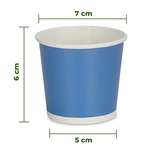 e kysa basics Paper Disposable Tea/Coffee Cups, Set of 50 pcs, 200 ml - Blue - Image 2