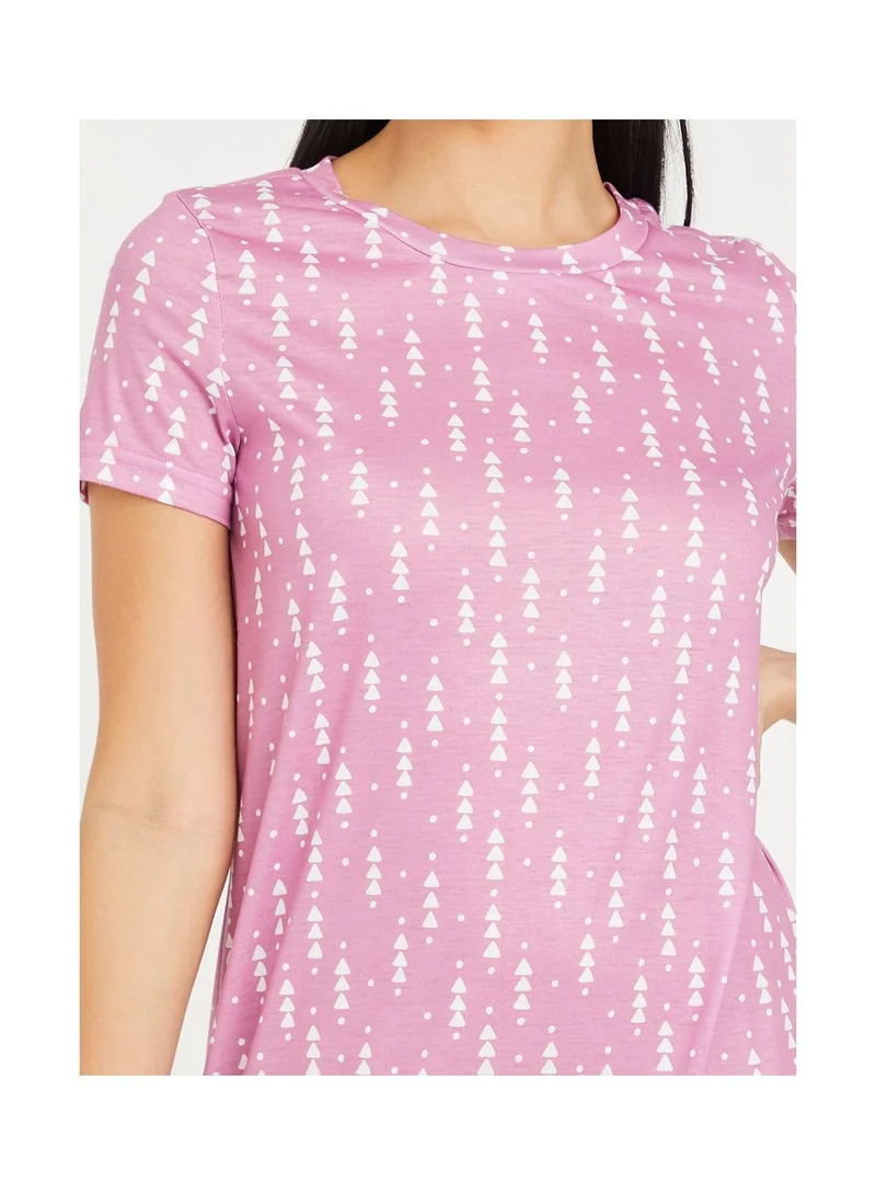 Styli Ditsy AOP Maxi Sleep T-shirt Dress