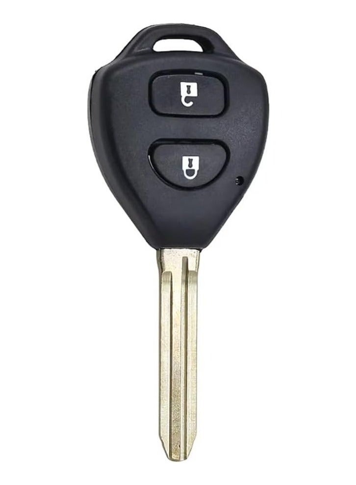 Arooma 2 Buttons Replacement Remote Key Shell Fob Case for Toyota 2004-2017 Hilux RAV4 Corolla Camry Yaris Prado Echo Hiace with Uncut Blade - Image 1