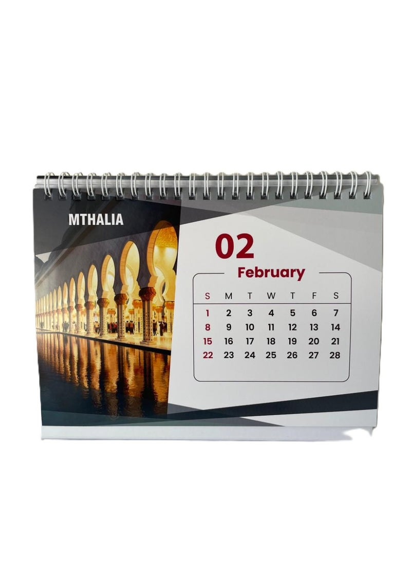 Mthalia Desktop Calendar 2026  A5 Size | Spiral Bound | UAE Iconic Buildings | Office & Home - Image 3