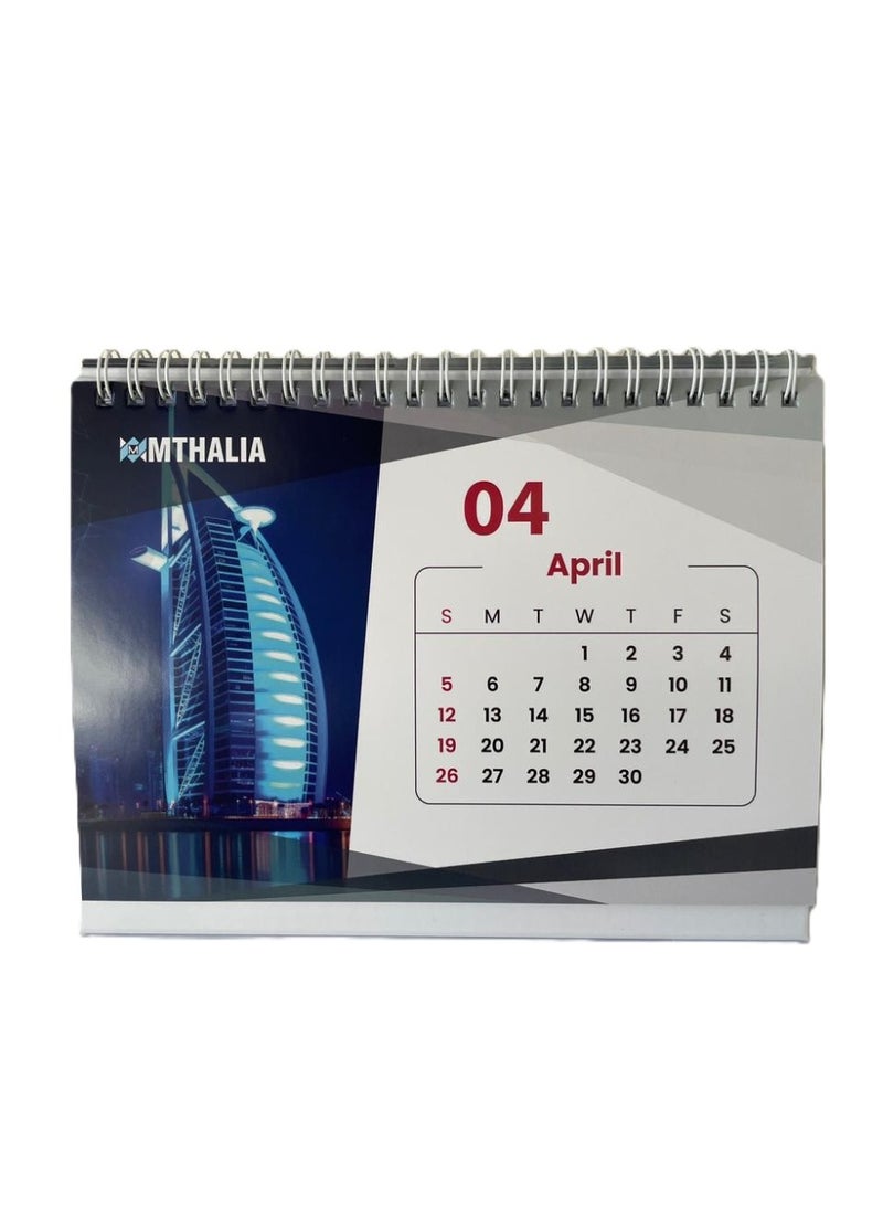 Mthalia Desktop Calendar 2026  A5 Size | Spiral Bound | UAE Iconic Buildings | Office & Home - Image 5