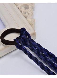fashionhome 4 Pieces Multicolor Elastic Hair Wig Braids Ponytail for Girls  - Image 2