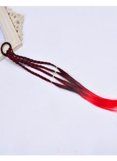 fashionhome 4 Pieces Multicolor Elastic Hair Wig Braids Ponytail for Girls  - Image 3