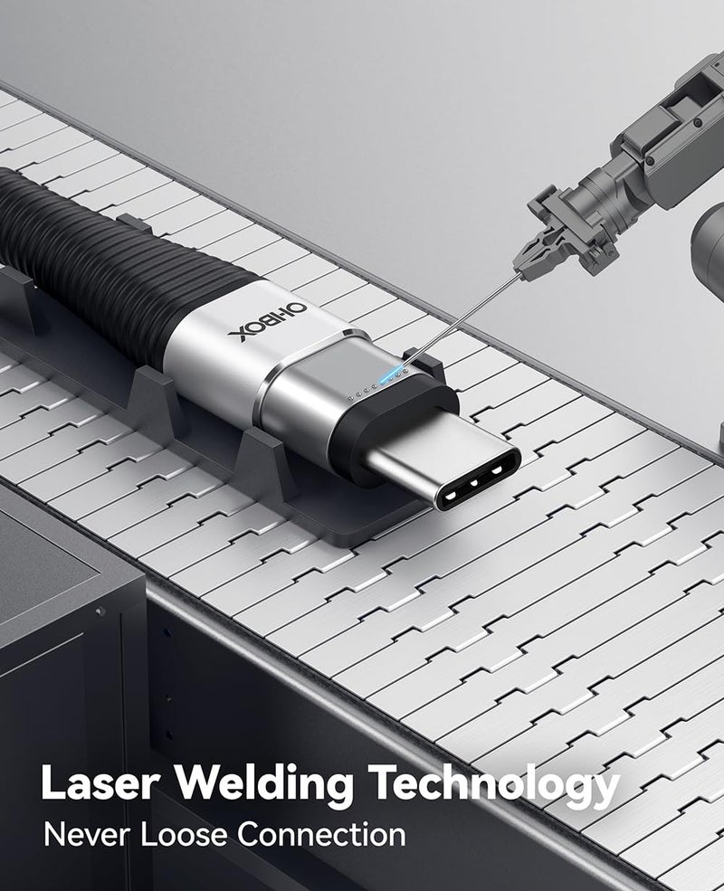 ohbox Extra Long USB C to USB C Cable 15FT 2Pack 100W, USB C Charger Cable Fast Charging Cord Braided, Type C Cable for iPhone 17 16 15/15Plus/15Pro/Max, MacBook Pro/Air, iPad Pro/Air/Mini,Samsung,Pixel - Image 2
