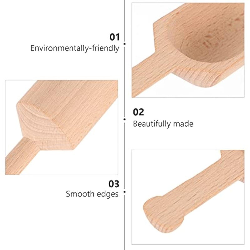 Yardwe 4Pcs Wooden Scoop Small Bath Salts Spoon Natural Wood Scooper for Salt Flour Spices Coffee - Image 5