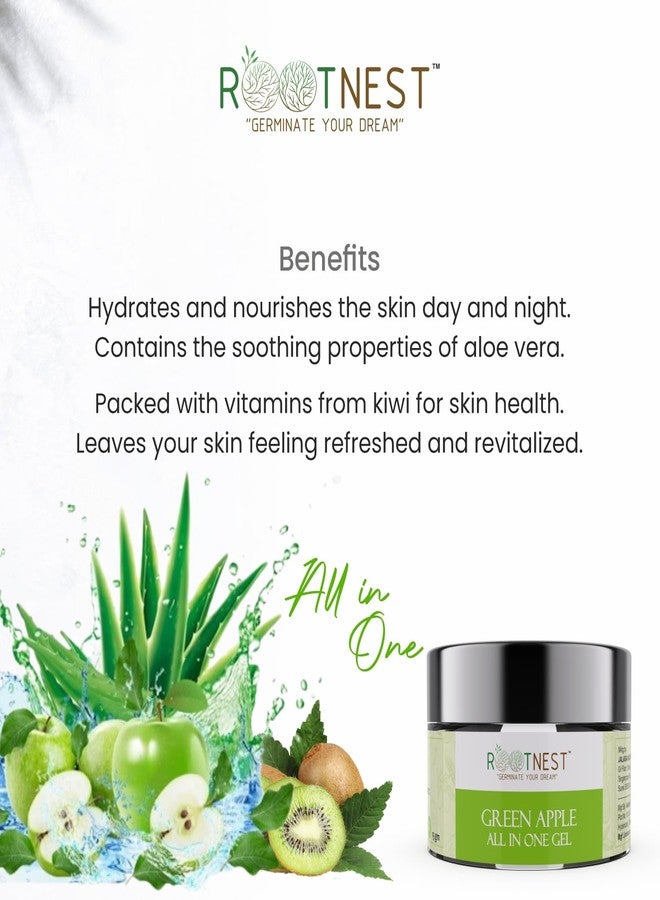 Rootnest Green Apple Gel | Ayurvedic Formula for Acne, Dark Spots & Brightening | Natural Face Gel Clears Pimples & Blemishes | For Oily, Dry & Sensitive Skin | 15gm - Image 3