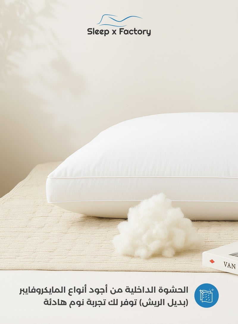 Sleep x Factory Luxurious Soft Sleeping Pillows – 2-Pack – Microfiber Cover, Hypoallergenic Fill – 800g / 1000g / 1300g / 1500g - Image 5