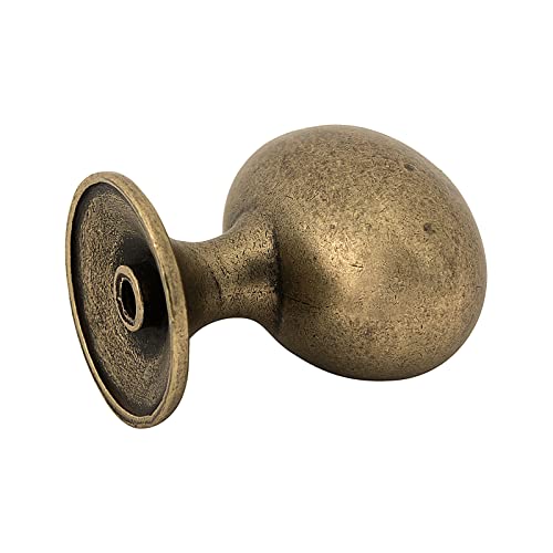HARPOON Cabinet Hardware Knobs Round Furniture Mushroom Knob - 1.4 Inch 10 Pack Antique Brass - Image 2
